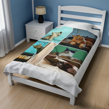 Personalized Cat Photo Blanket