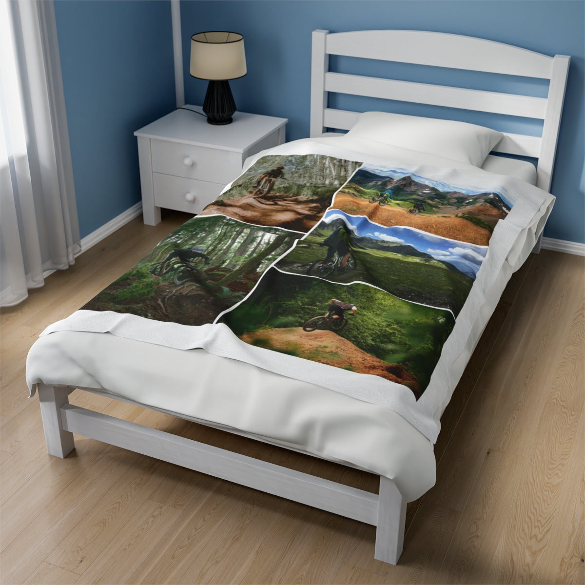 Personalized Mountain Biking Photo Blanket