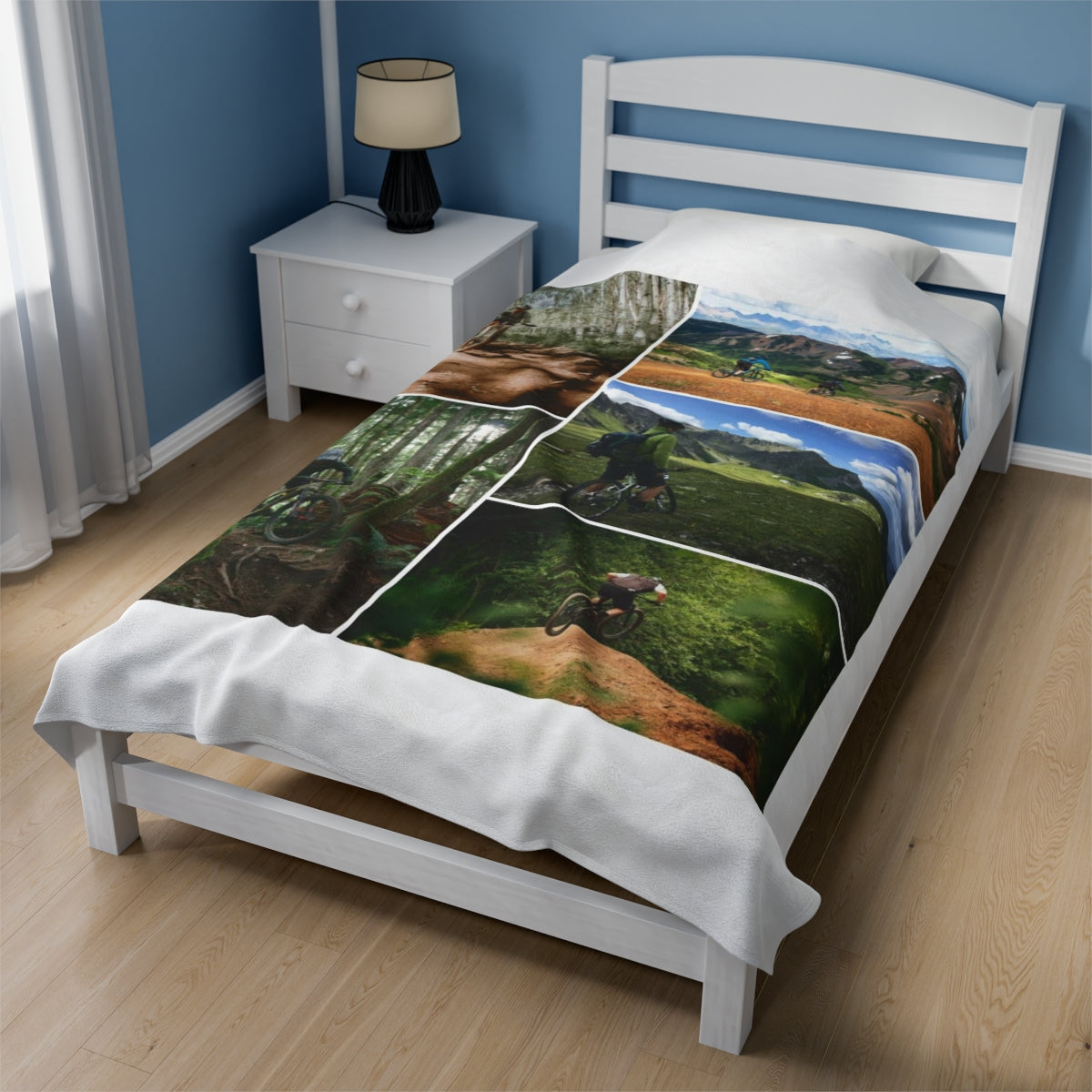 Personalized Mountain Biking Photo Blanket