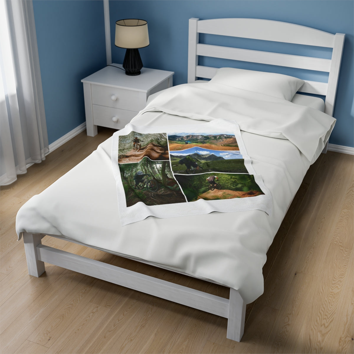 Personalized Mountain Biking Photo Blanket