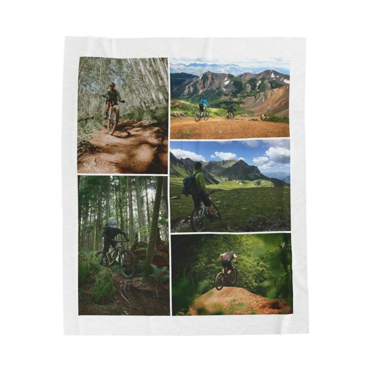 Personalized Mountain Biking Photo Blanket
