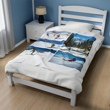 Personalized Skiing Photo Blanket