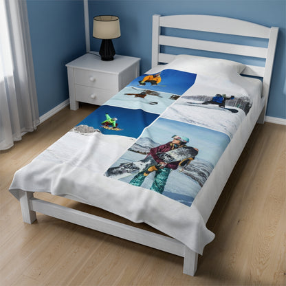 Custom Snowboarding Photo Blanket