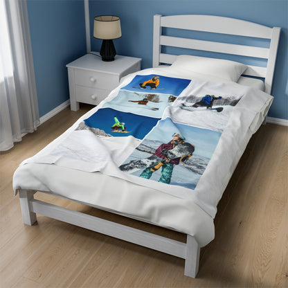 Custom Snowboarding Photo Blanket